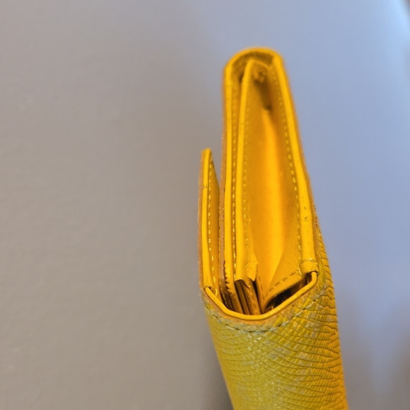 MCM Yellow Leather Wallet with Gold Accent - Picture 12 of 16
